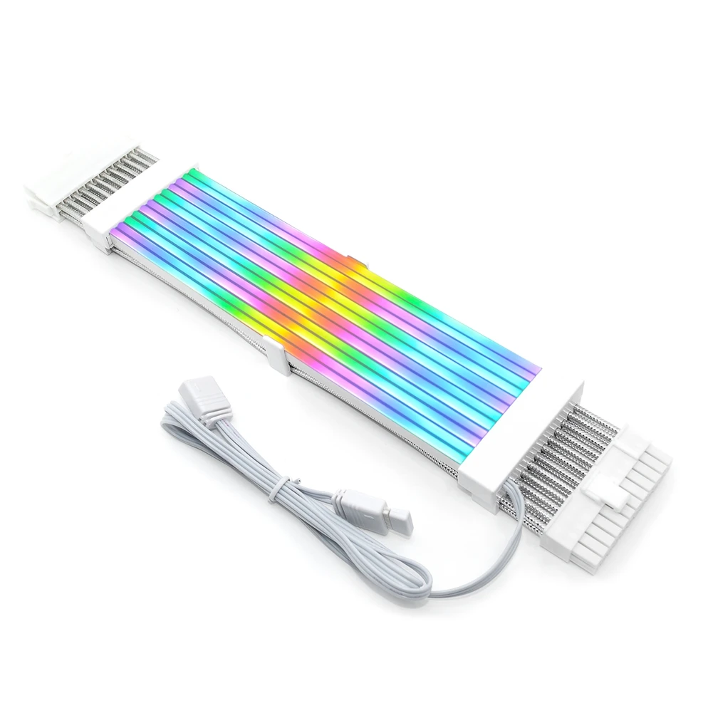 A10I High Quality ARGB Extension Cable Strimer Plus ATX 24Pin PCI-E Soft Silicone Bendable 5V ARGB Neon Line