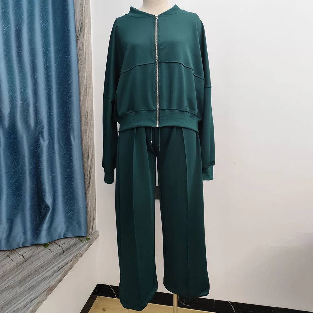 Casual 2-delige set Mode Streetwear Alledaagse outfit Lichte stretch Elasticiteit Kraagloze halslijn Gemakkelijk te combineren
