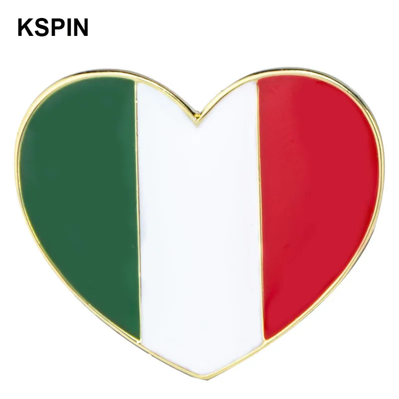 

Italy Heart Lapel Pins Flag Lapel Pins Country Flag Badge Flag Badge Brooch