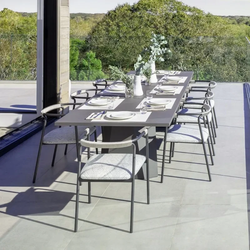Outdoor table and chair combination courtyard balcony sunscreen waterproof furniture, open-air rattan chair