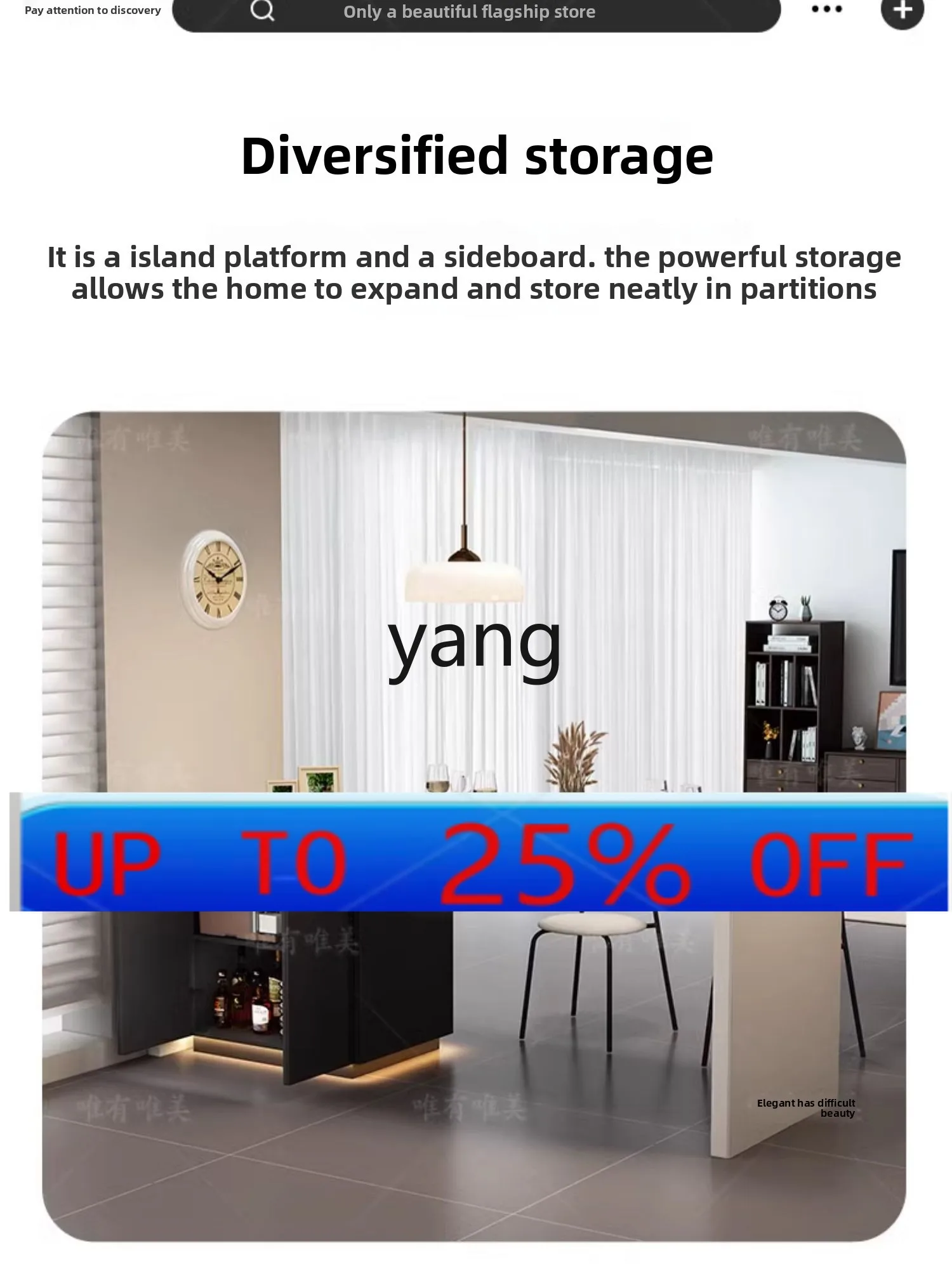 

LM flat island dining table integrated narrow table open kitchen flat table