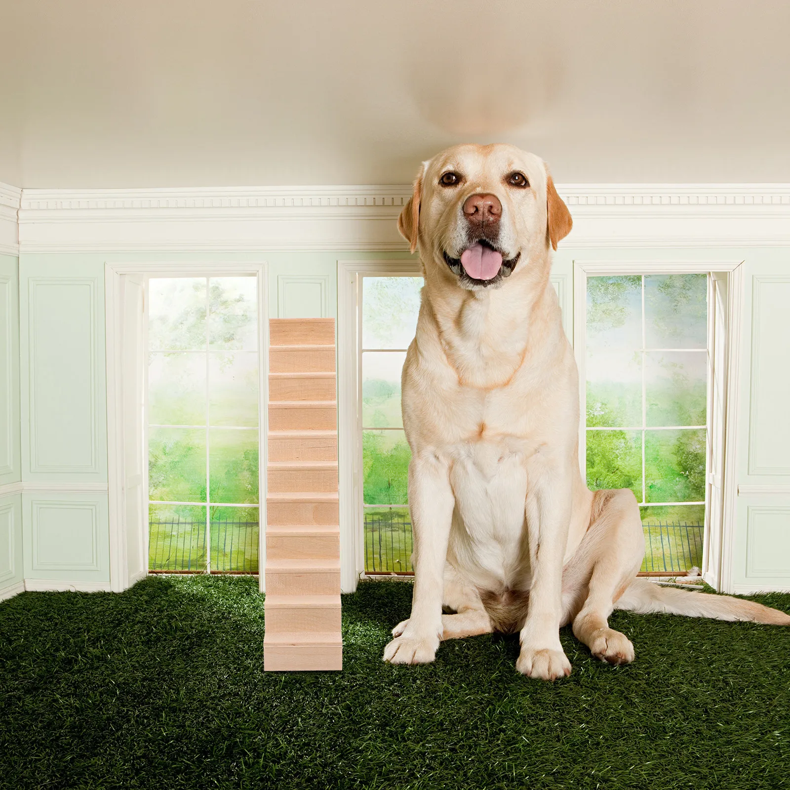 

2Pcs Mini House Staircase Solid Wood Miniature Without Handrail Polished Surface DIY Accessory Mini Furniture Decor Miniature