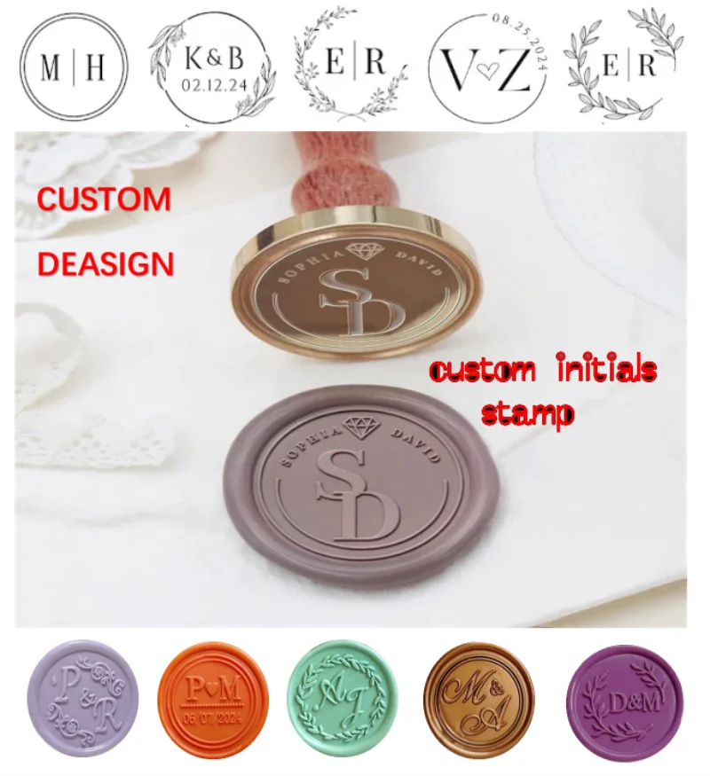 

Custom Seal Wax Seal Stamp Personalized Own Logo Wedding Invitation Birthday Gift Brass Replaceable Handle Stamp Crafts Seal