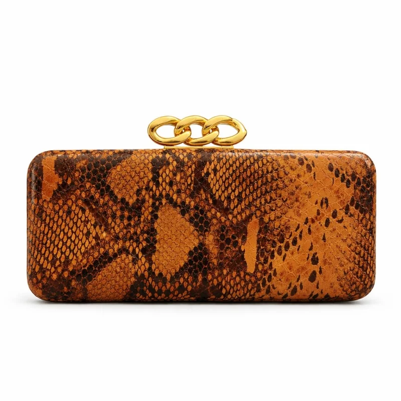 

Винтажная сумка-клатч с принтом змеи для женщин, роскошные брендовые сумки, элегантные сумки через плечо с змеиным принтом, вечерние клатчи с цепочкой