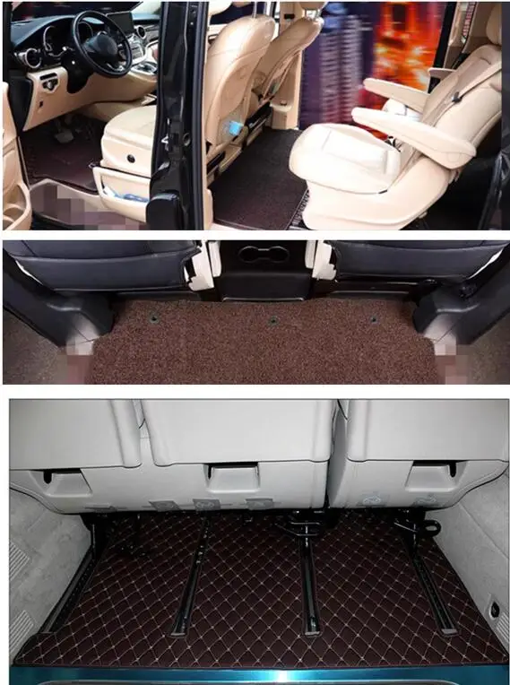 

Custom special car floor mats for Mercedes Benz V Class W447 2026-2014 7 8 seats Top quality rugs Full set double layers carpets