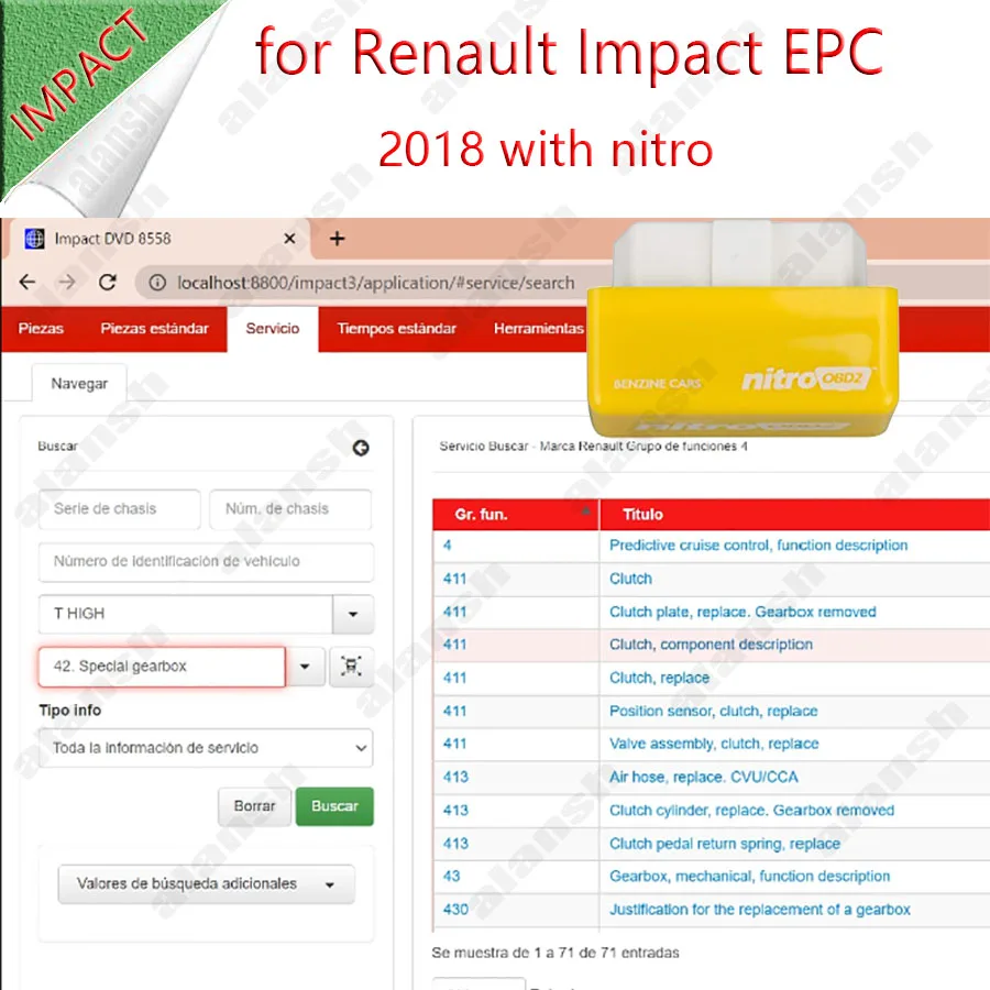 For Renault Impact EPC 8558 Electronic Parts Catalogue Lorry & Bus Catalogue Information on Repair Spare Parts+ Nitro for A Gift