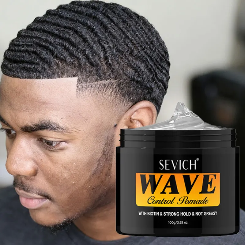 Deep Wave Pomade for African Black Men 360 Waves Layered Style Wave Styling Hair Cream Strong Hold Edge Control Wave Hair Gel