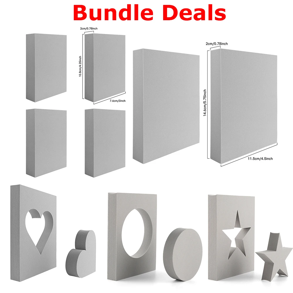 

Bundle Deals Reusable Stamping Foam Heart Star Circle Rectangle Shape for Backgrounds & Card Fronts Making Embossing Craft DIY