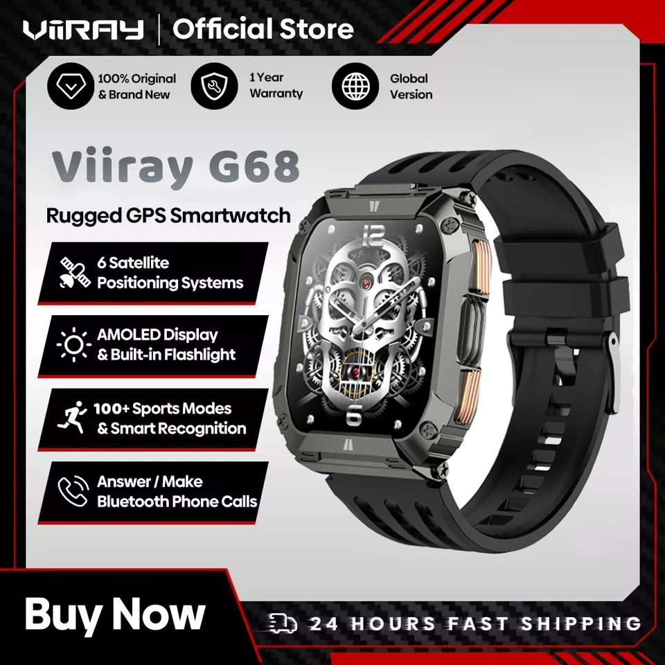 

Mens Military Smart Watch 1.95'' Display Heart Rate & Sleep Monitor 100+ Sport Modes Flashlight for Android & iPhone