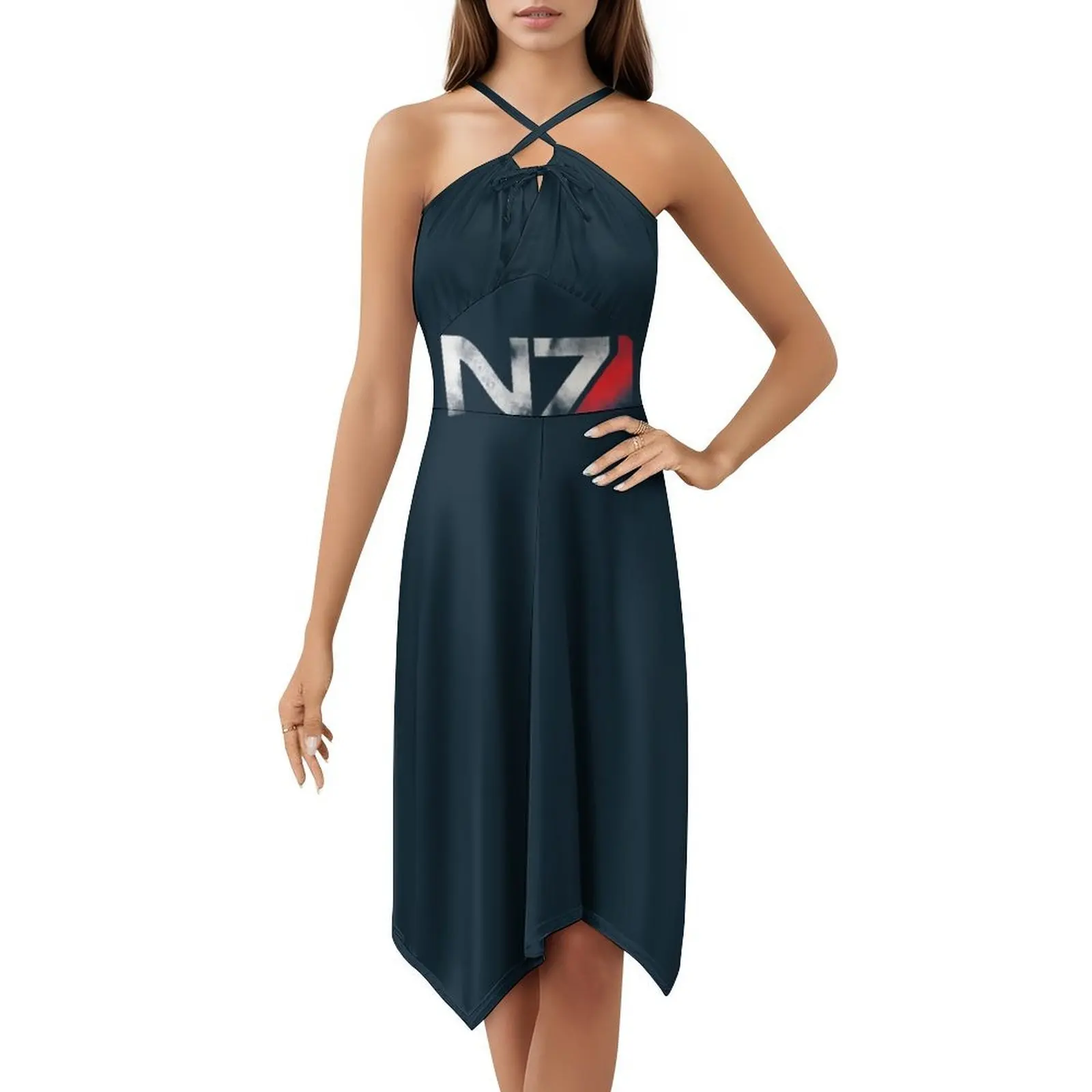 The Elites The N7 _ Vintage Bohemian Dress Puff Sleeve Or Sleeveless Options For Women Dress Mass Effect N7 Bioware Shepard #5