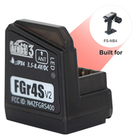 Flysky FGR4S V2 Receiver AFHDS 3 Built-in Single-Antenna Bidirectional PWM /PPM / IBUS Output Receiver for Flysky NB4 PL18 RC Tr