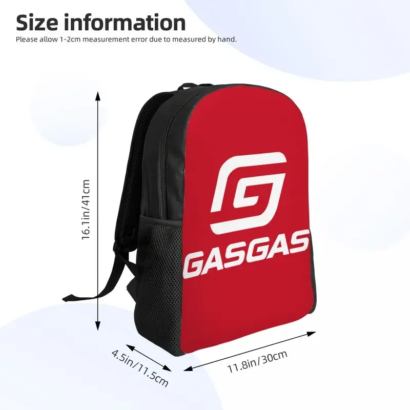 Mochila personalizada de logotipo Gasgas para mulheres e homens, mochila básica para mochilas escolares universitárias