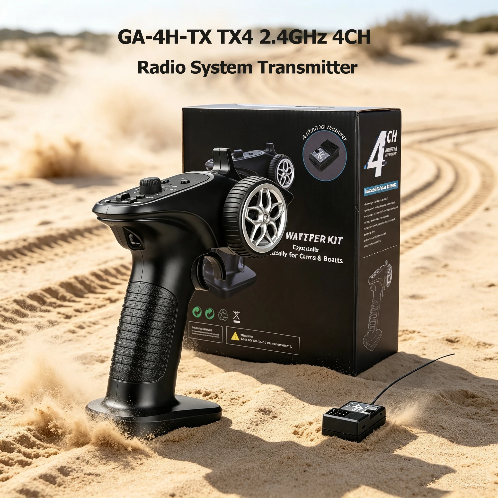 Sistema de Rádio GA-4H-TX TX4 2.4GHz 4CH Transmissor Receptor Controle Remoto Sem Fio para Carros/Barcos/Tanques RC 1/8 1/10 1/32 TG3 FS-GT3B