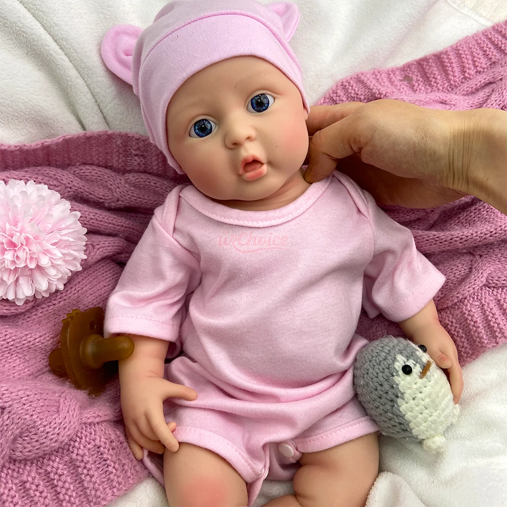 

17inch Full Body Soft Silicone Reborn Baby Girl Lifelike 3D Painted Skin Visible Veins Flexible Waterproof Doll for Collectors