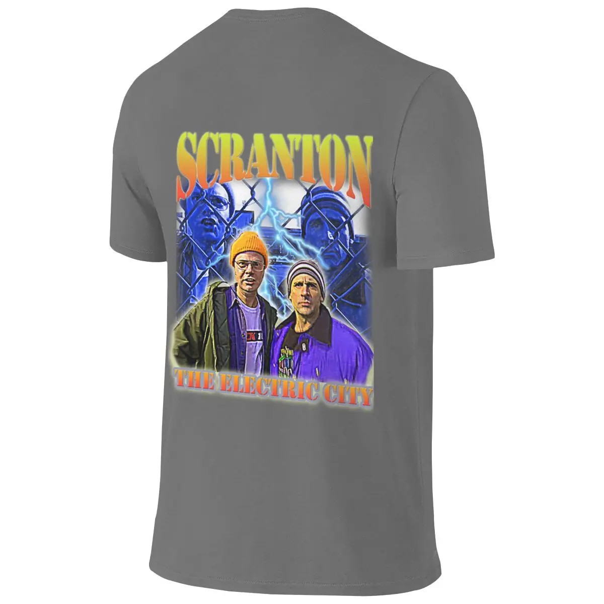 Scranton The Electric City Breathable And Sweat-Wicking Reversible T-shirtArtistic Style Versatile Outerwear Short Sleeve