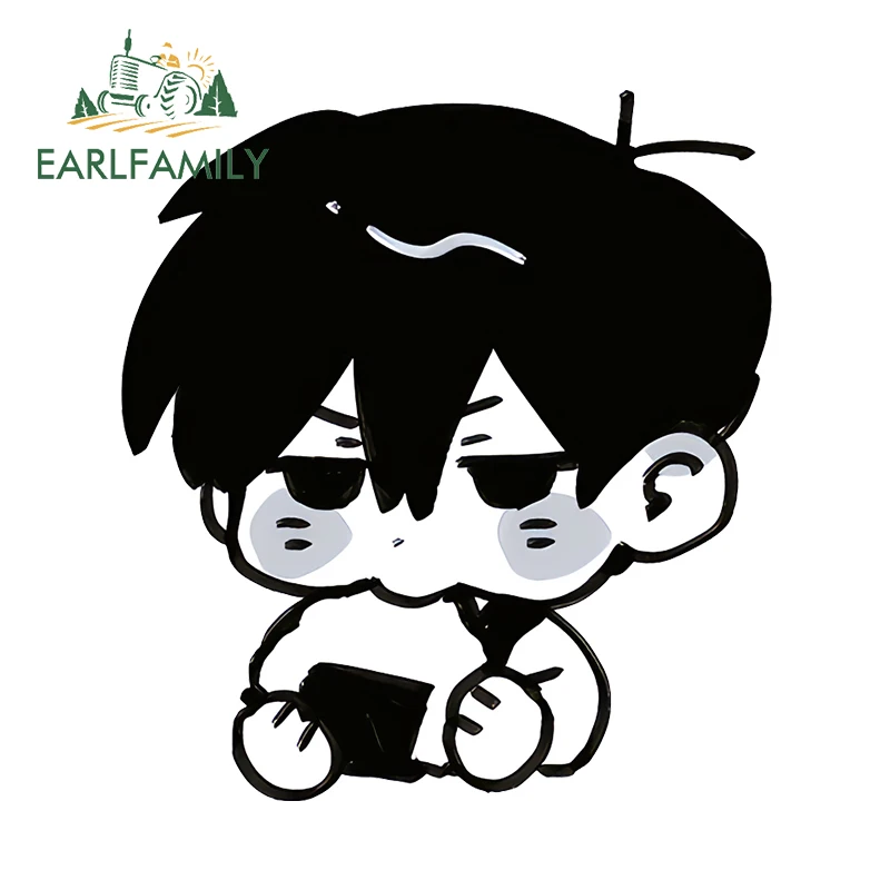 EARLFAMILY 13cm Omori Adorable Boys and Girl Car Stickers Personal Fashionable Cartoon Decals Cool Sunscreen Car Accessoires