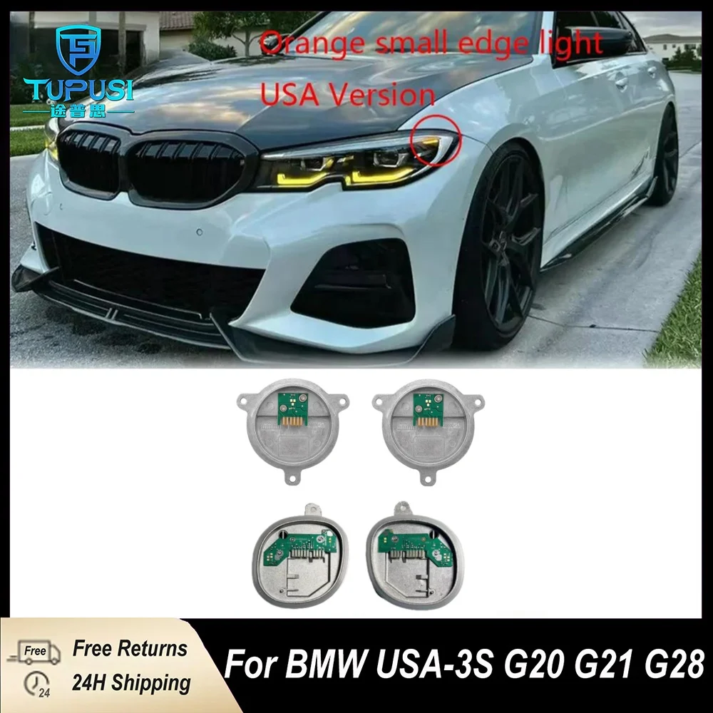 

For BMW Series G20 Laser Headlight Yellow Lemon Angel Eyes DRL Boards For BMW G21 320i 330i M340I Low spec Yellow Daytime Light
