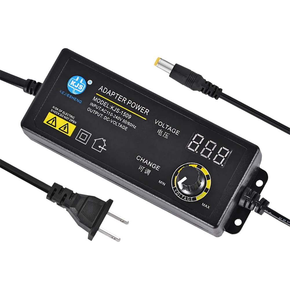 อะแดปเตอร์แปลงไฟ AC 110-240V เป็น DC 3-24V ตัวแปลงปลั๊กขนาด5.5x2.5มม. อะแดปเตอร์ควบคุมแรงดันหลายแรงดัน2.5A 60W