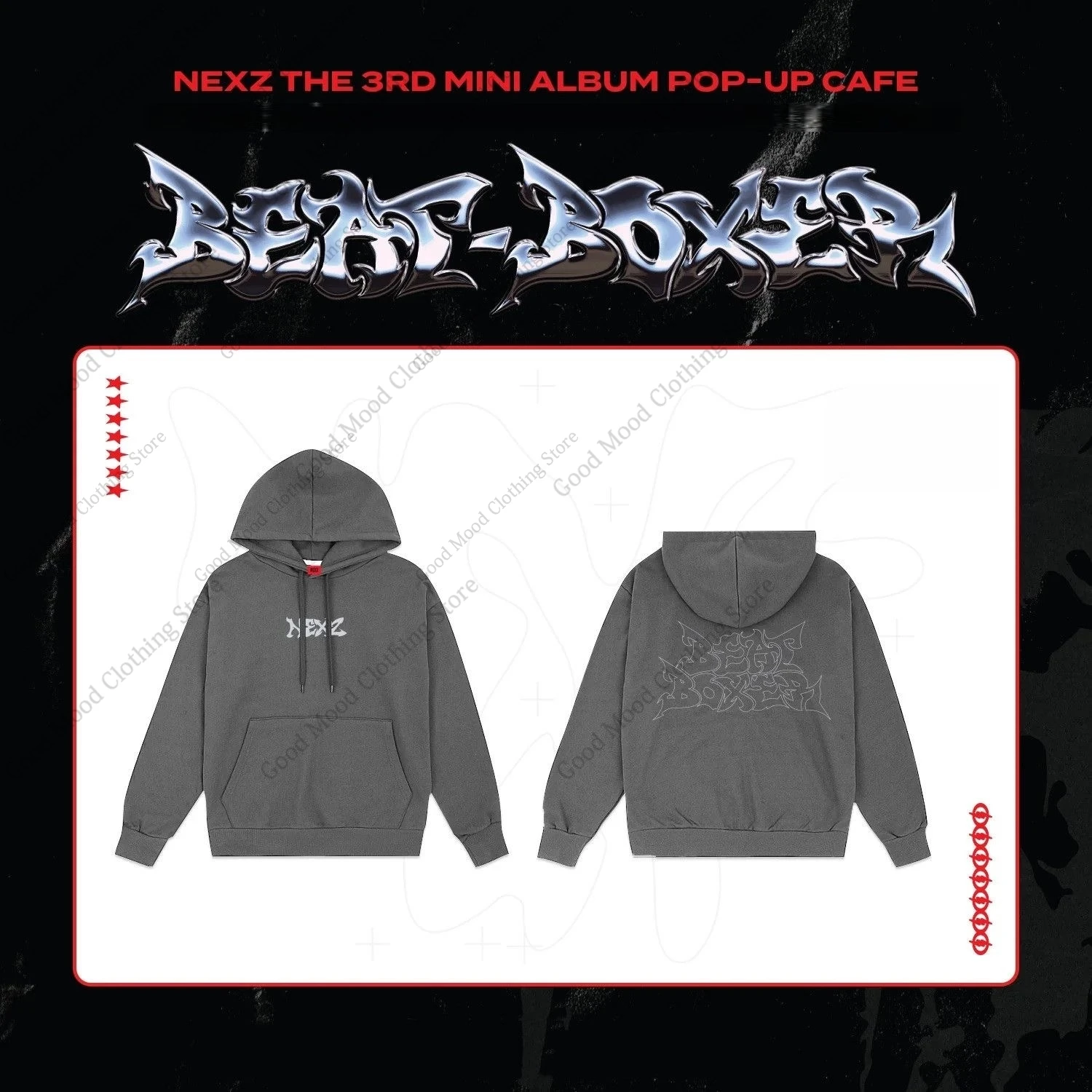 

NEXZ BEAT BOXER одинаковые толстовки с капюшоном, уличная модная популярная толстовка с буквенным принтом для мужчин и женщин, зимняя теплая толстая толстовка высокого качества