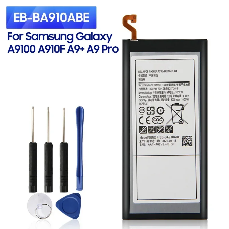 

NEW Replacement Battery EB-BA910ABE For Samsung Galaxy A9100 A910F A9+ A9 Pro SM-A9100 5000mah Phone Battery