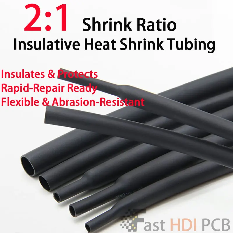 Instant Shrink Heat Shrink Tubing Kit Black 0.6-180mm - Insulating Sleeves for Home Appliance Wire Data Cable Fix