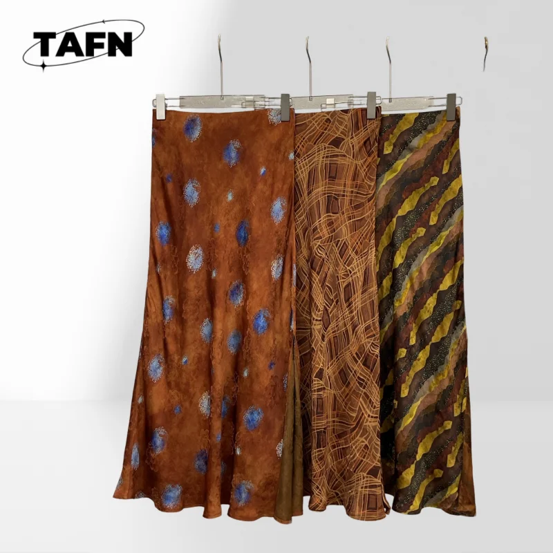 Women Casual Skirt Fashion Midi Length High Waist Skirt Ladies Minimalist Skirt High Waist Midi Length Skirt BA1207-SAT