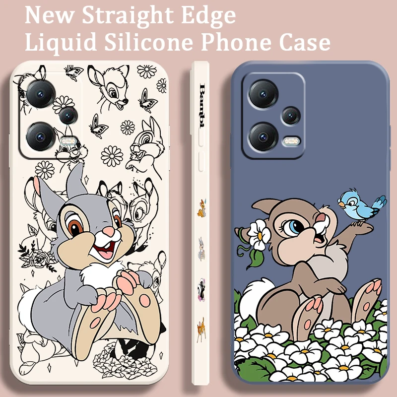 Bambi Disney Thumper For Xiaomi Redmi Note 12 12S 12R 11 11T 11S 10 10S 9 8 8T Pro Plus 5G Liquid Left Rope Phone Case