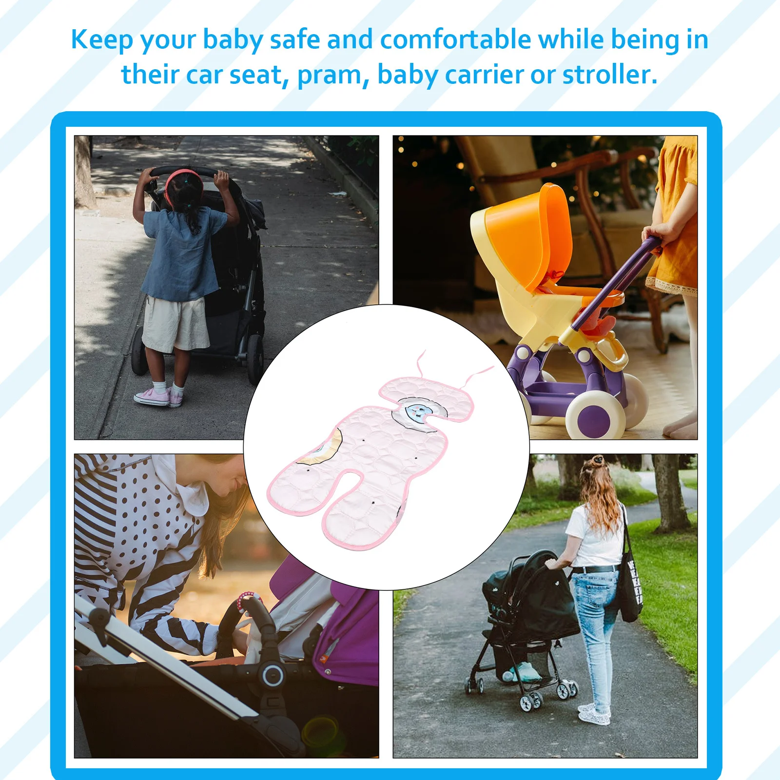 

Baby Seat Cooling Mat Ice Silk Latex Summer Stroller Car Liner Breathable Random Seat Liner Ice Silk Mat