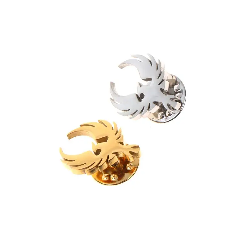 New Powerful Phoenix Totem Brooch For Men Women Stainless Steel Gold Color Pin Brooch Lucky Clothing Accessories No Rust