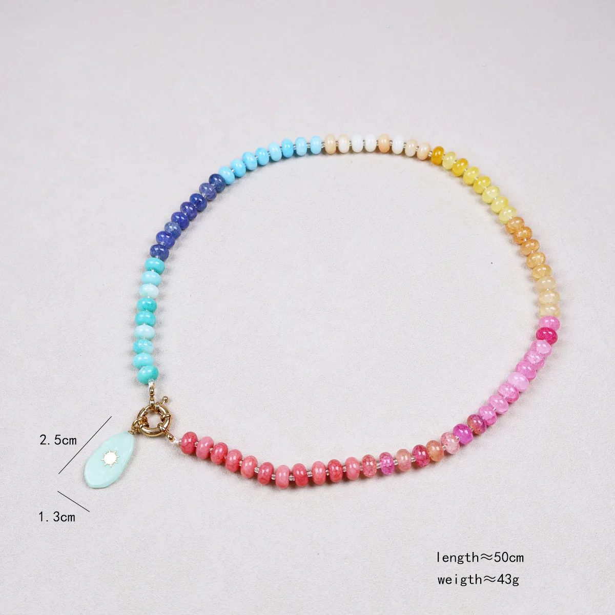 Handgemaakte veelkleurige rijstkraal natuursteen sleutelbeen ketting onregelmatige geometrische hanger choker verjaardagscadeau zomer sieraden