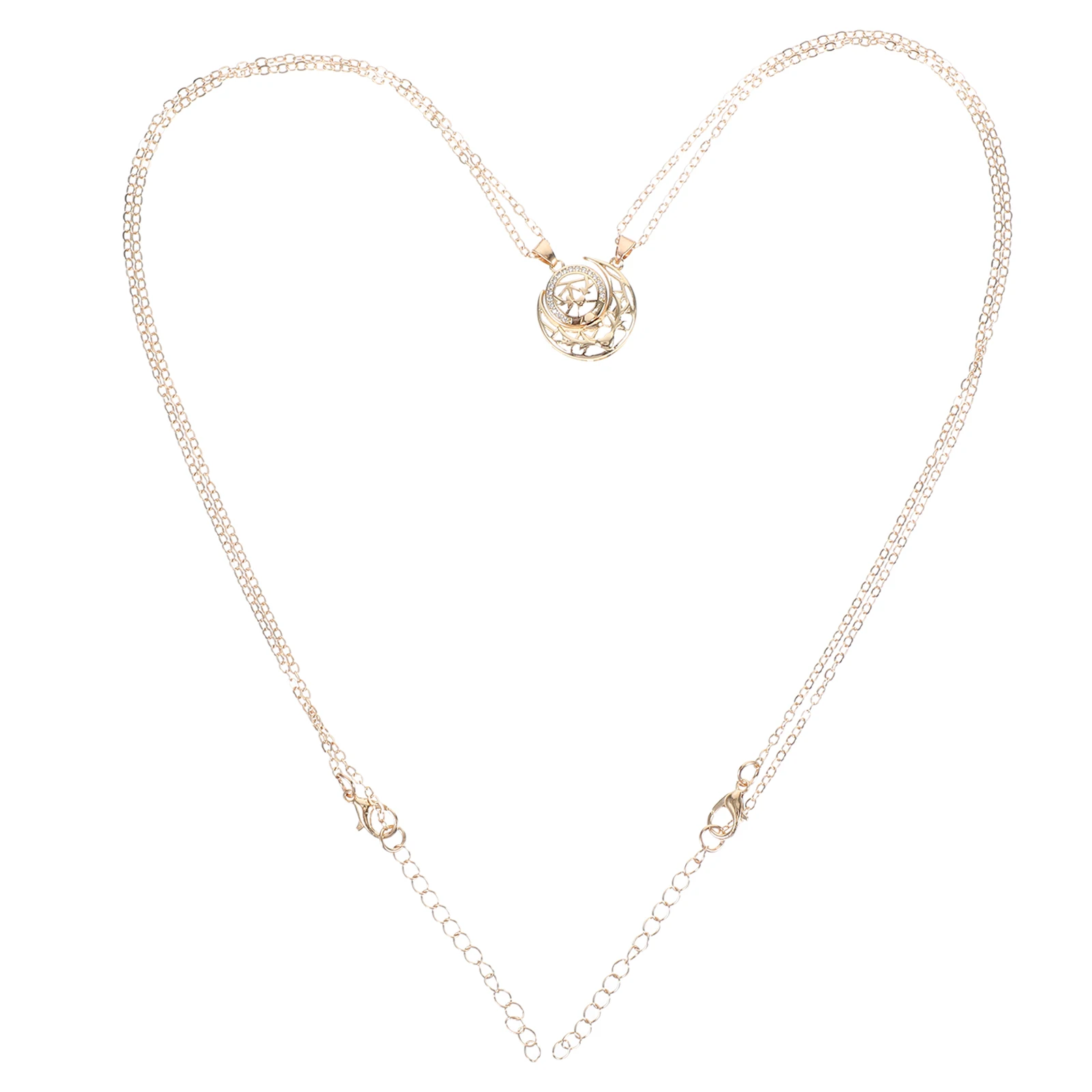 

Sun Moon Couple Necklace Magnetic Clasps Lucky Layering Valentine Jewelry Women Sun Charms Alloy Material Lightweight
