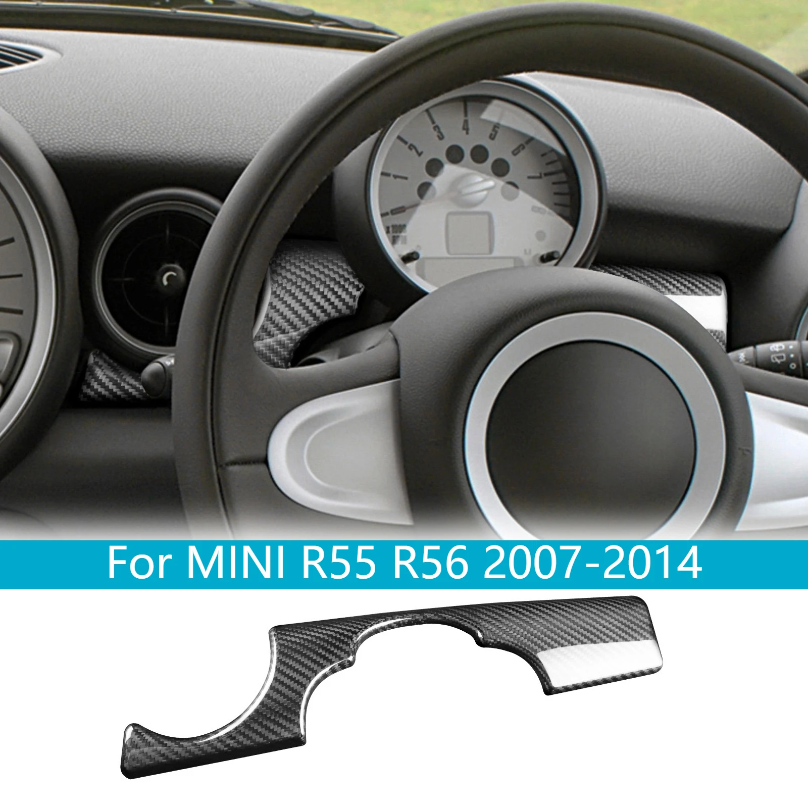 For MINI R55 R56 2007-2014 Speedometer Lower Cover Hard Carbon Fiber Instrument Panel Decor Trim Interior Auto Car Accessories
