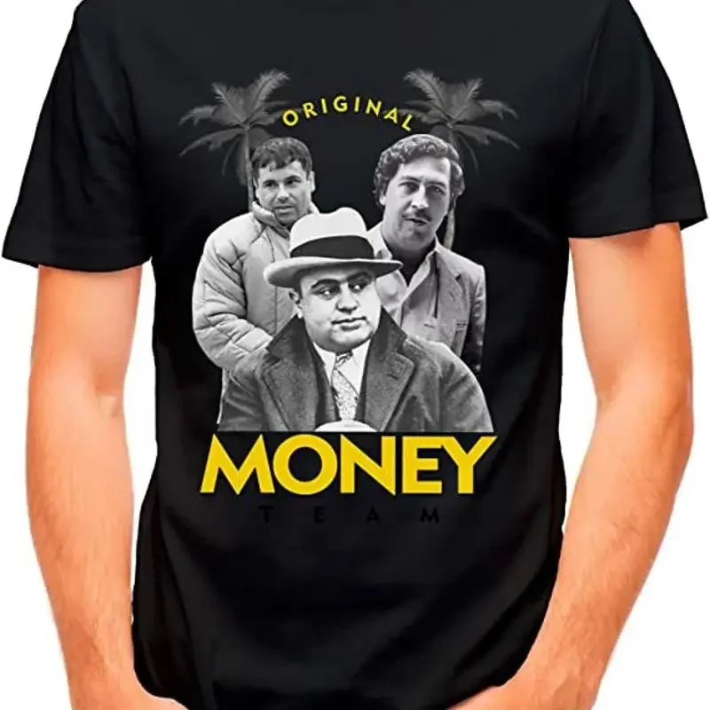 Original Money Team Men'S T Shirt Al Capone El Chapo Pablo Escobar Size S 5Xl