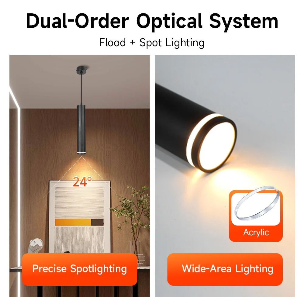 GU10 Led Pendant Light 3 Colors Ceiling Chandelier 110V 220V Replaceable Bulb for Kitchen Living Room Cylinder Hanging Lamp Deco - view 4