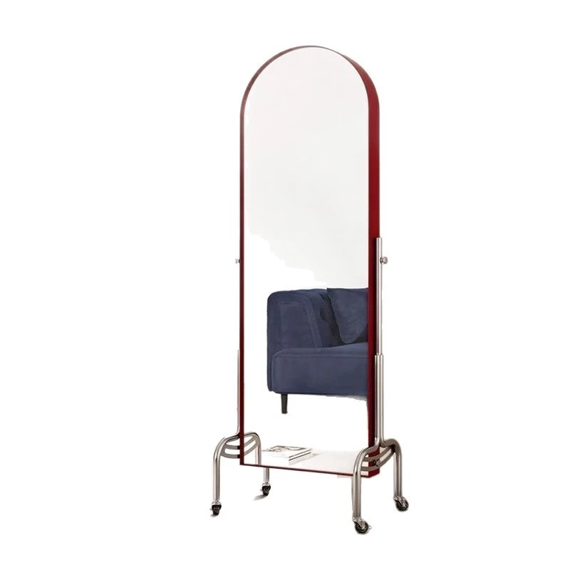 

Bedroom mirror Full body magazine rack mirror Rotating storage bookshelf Full length mirror