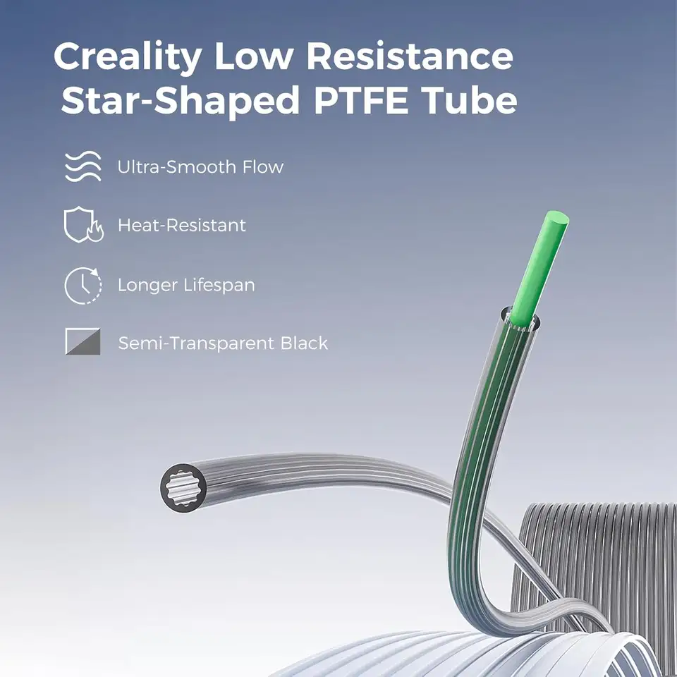 Creality Official Star-Shaped PTFE Teflon Tube 1M/2M/5M Upgrade Low-Resistance Inner Channel Design  Performance in Multicolor - 4