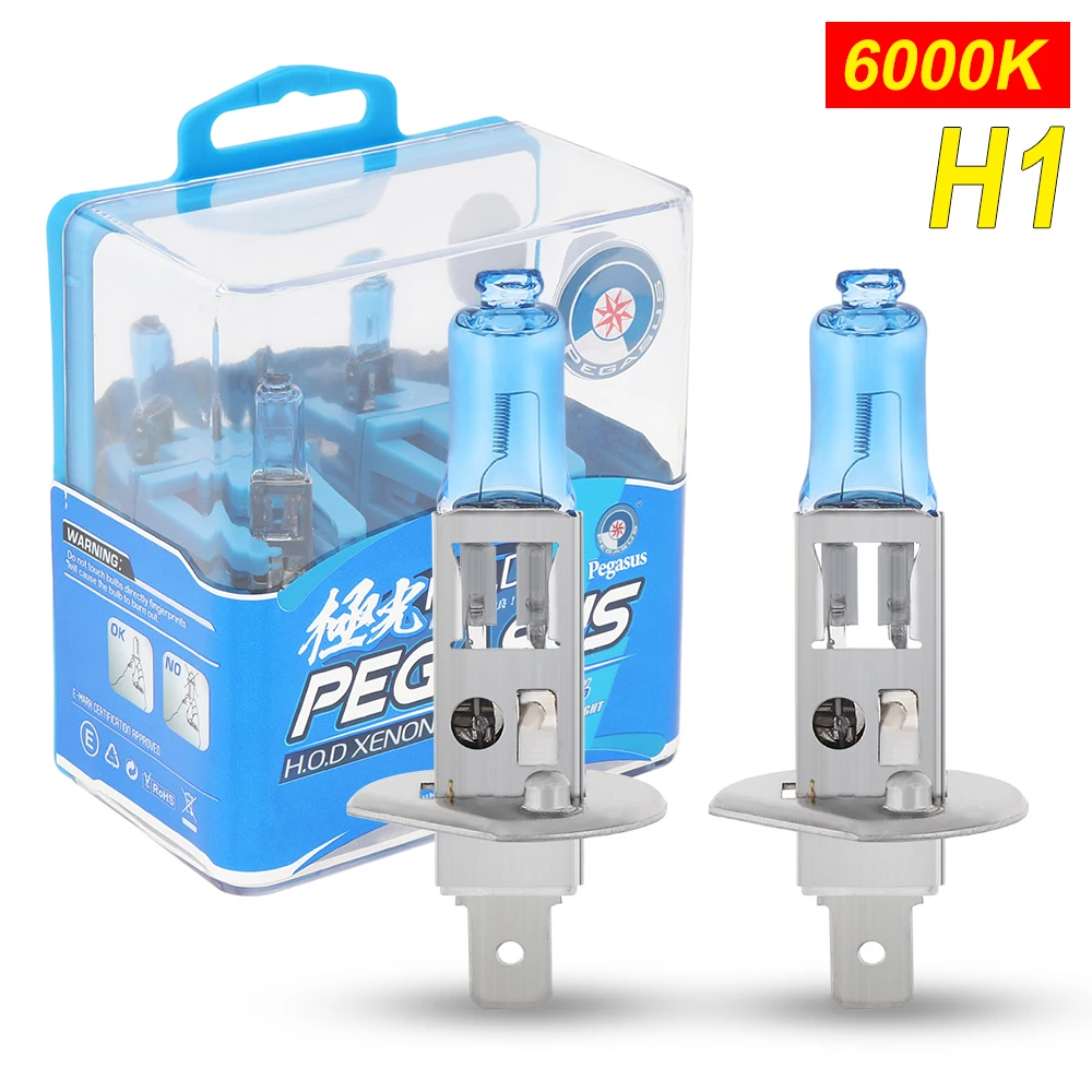 

2pcs Car HOD Halogen Lamp 12V H1 100W 6000K White Light Super Bright Auto Front Headlight Fog Bulb Lights