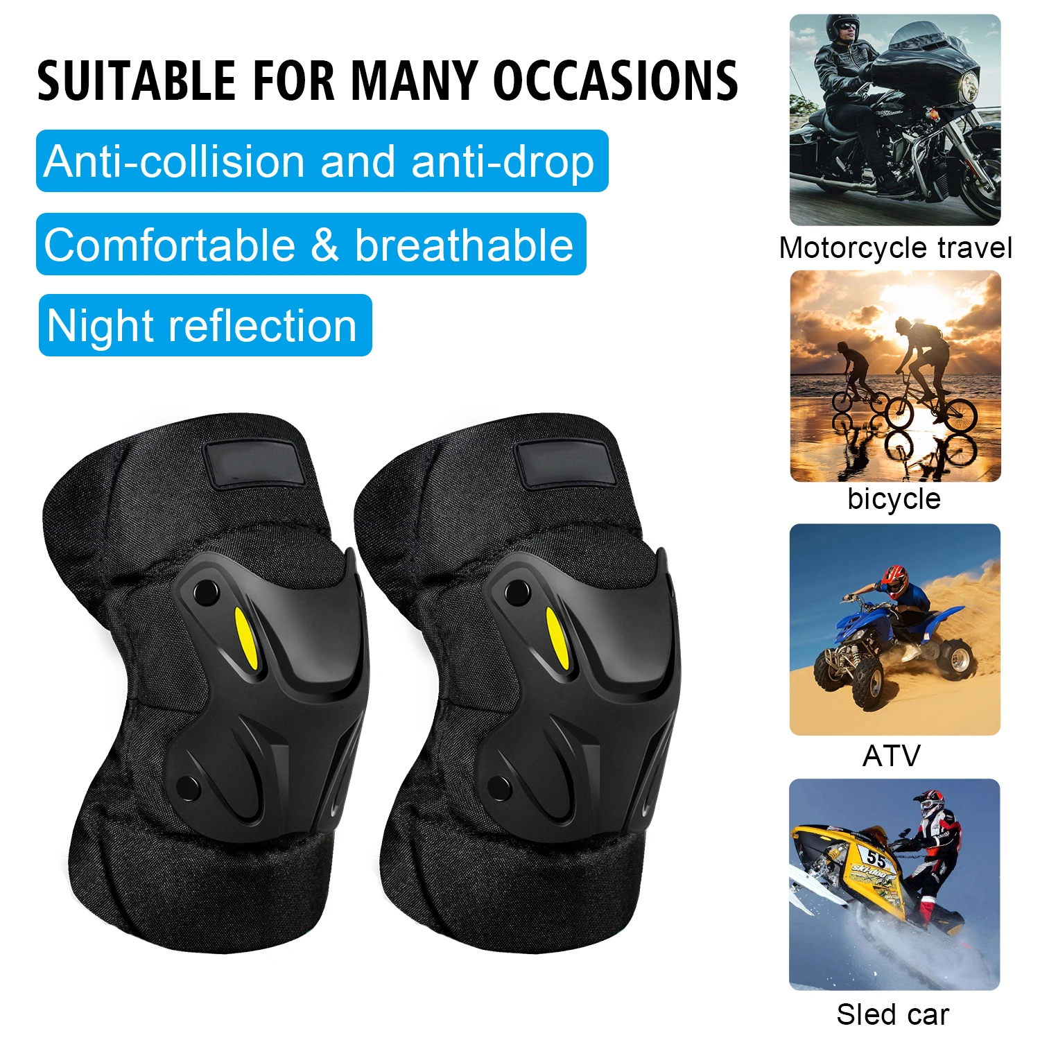 

PANGOLIN 2Pcs Cycling Elbow Pads Sports Protective Gear Anti-Fall Elbow Guards with Reflective Strips For Motorcycle ATV Outdoor