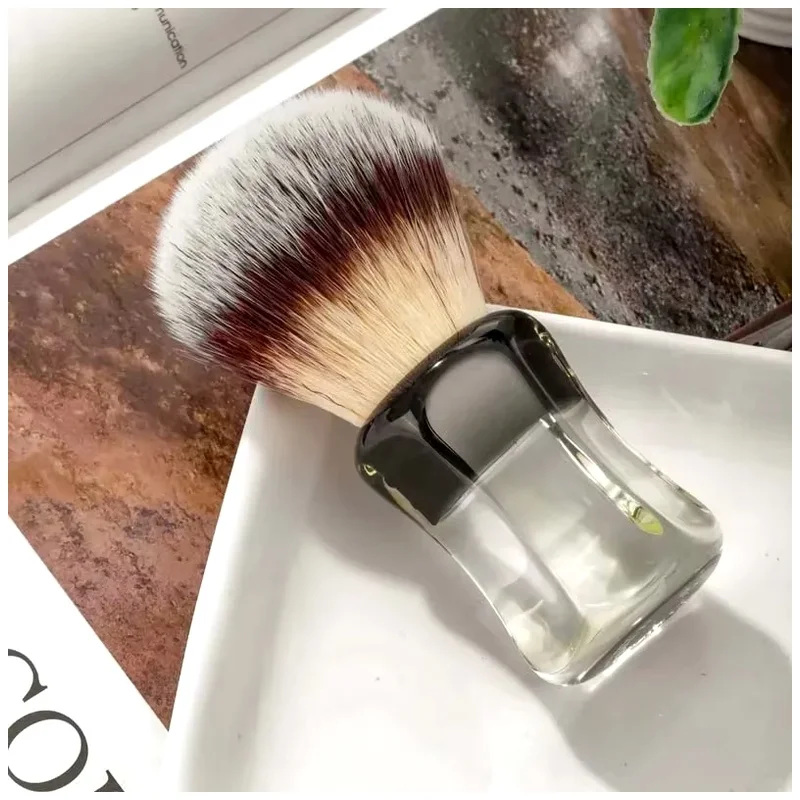 YAQI Men Wet Shaving Brush Robin Wet Shave Tools Synthetic Hair Clear Handle Men Shaving Products Best Gift for Men Mens Gift