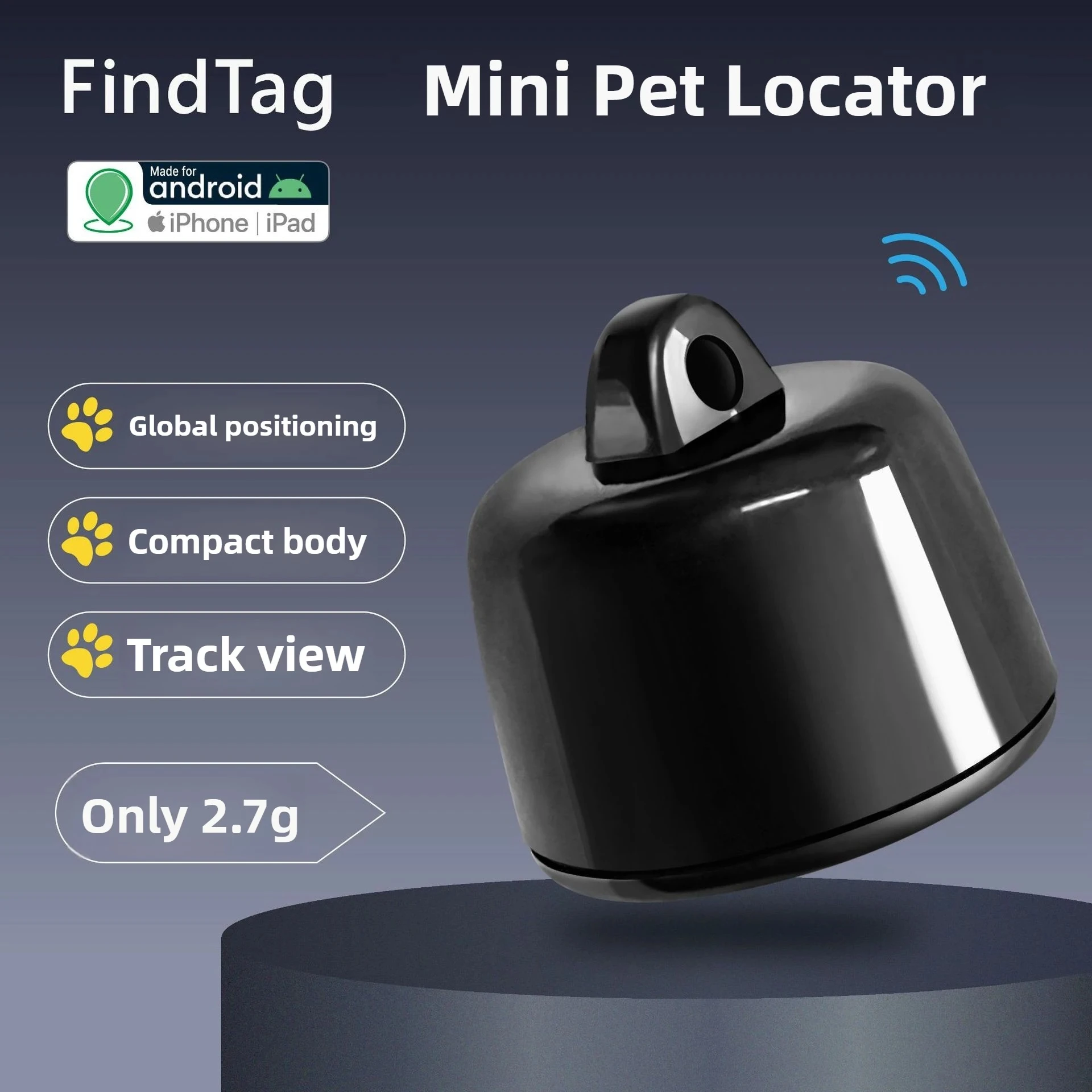 GPS Tracker for Mini Pets Birds Dogs Cats Global Locator 3 Days Movement View Compatible with Android iOS System