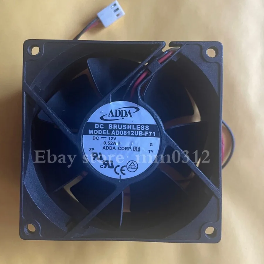 For ADDA AD0812UB-F71 8038 12V 0.52A 8CM double ball 2-wire cooling fan