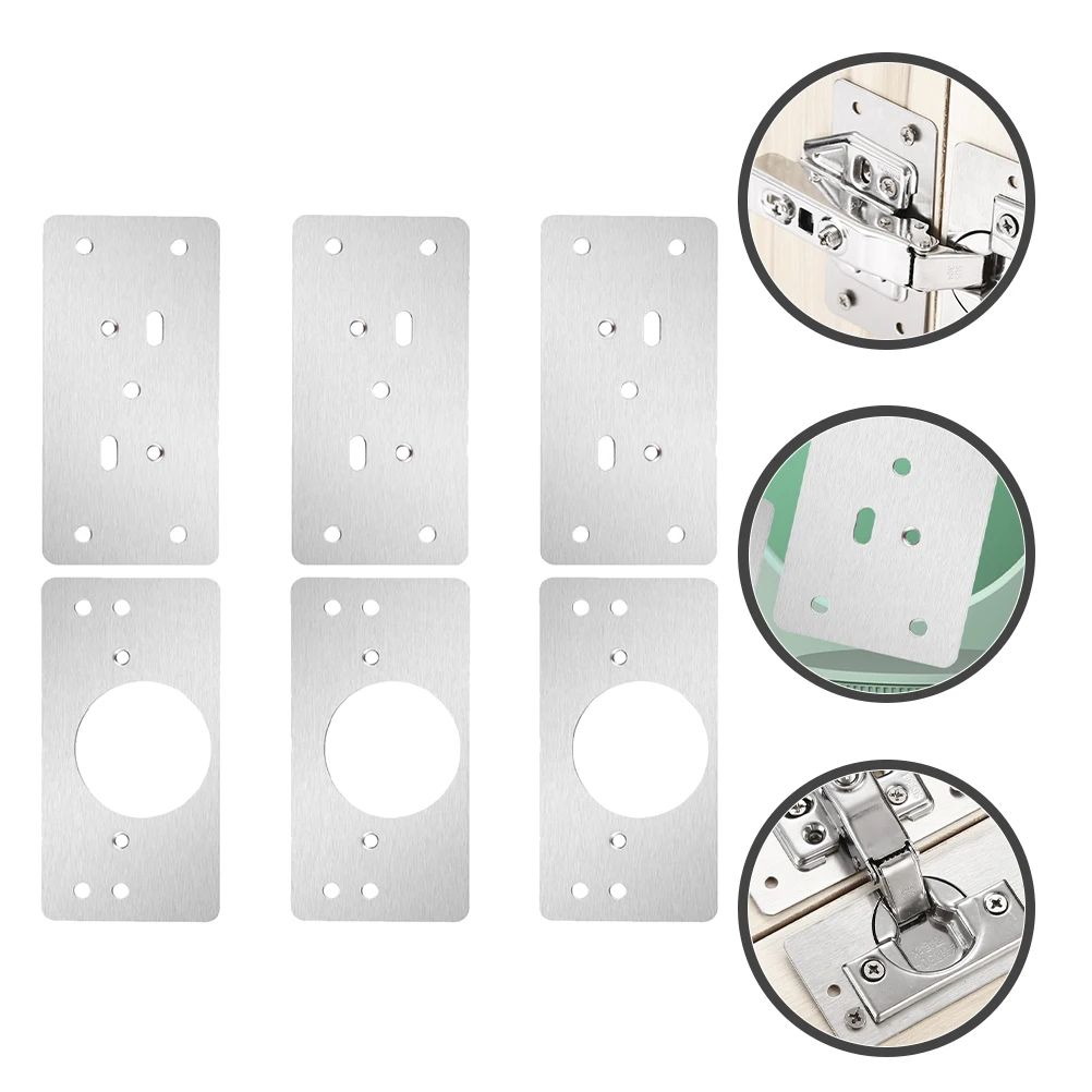 

3 Sets Plate Stainless Steel Hinge Repair Piece Bracket Mending Hinges for Cabinet Doors