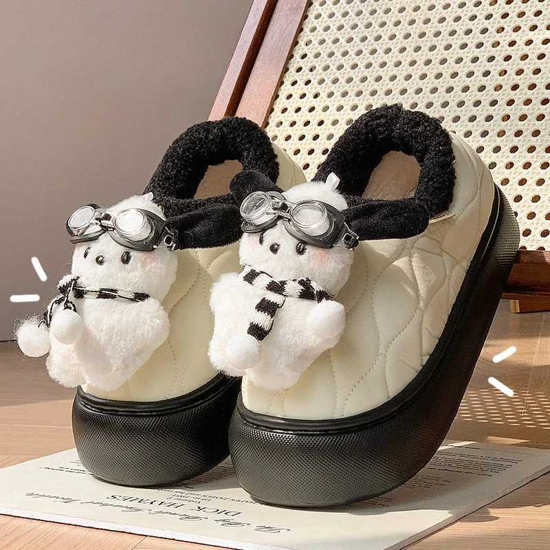 

Pochacco Miniso Cotton-padded Shoes Cold Proof Keep Warm Thick Bottom Home Cotton Shoes New Leisure Versatile Cotton Slippers
