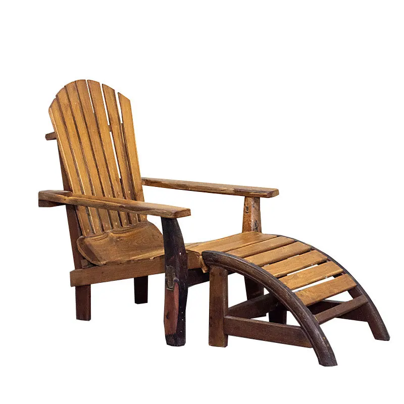 Handmade old weathered sofa balcony outdoor detachable splicing recliner outdoor leisure chair
