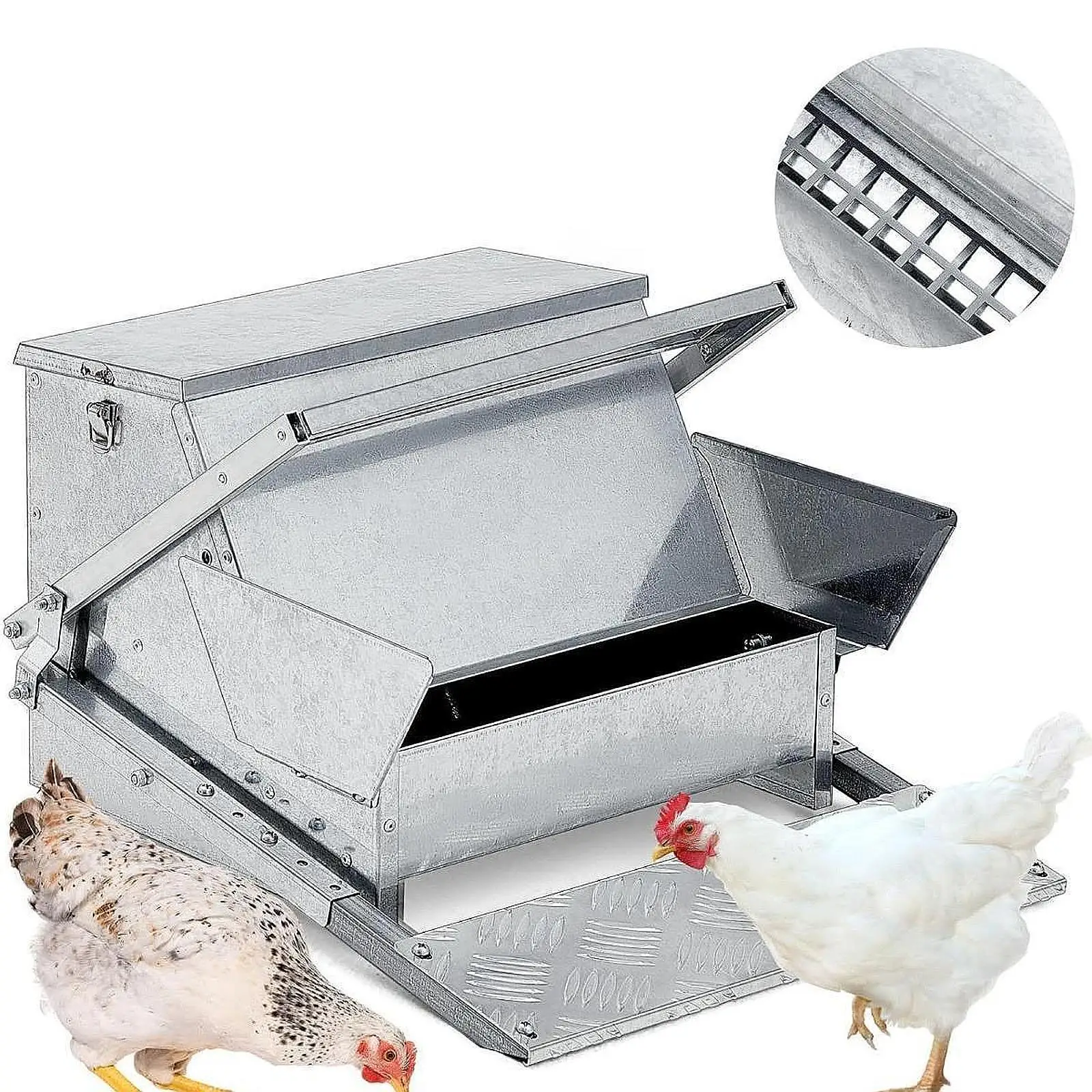 Automatic Chicken Feeder Sturdy Chicken Coop Feeder for Fowl Turkey Outside