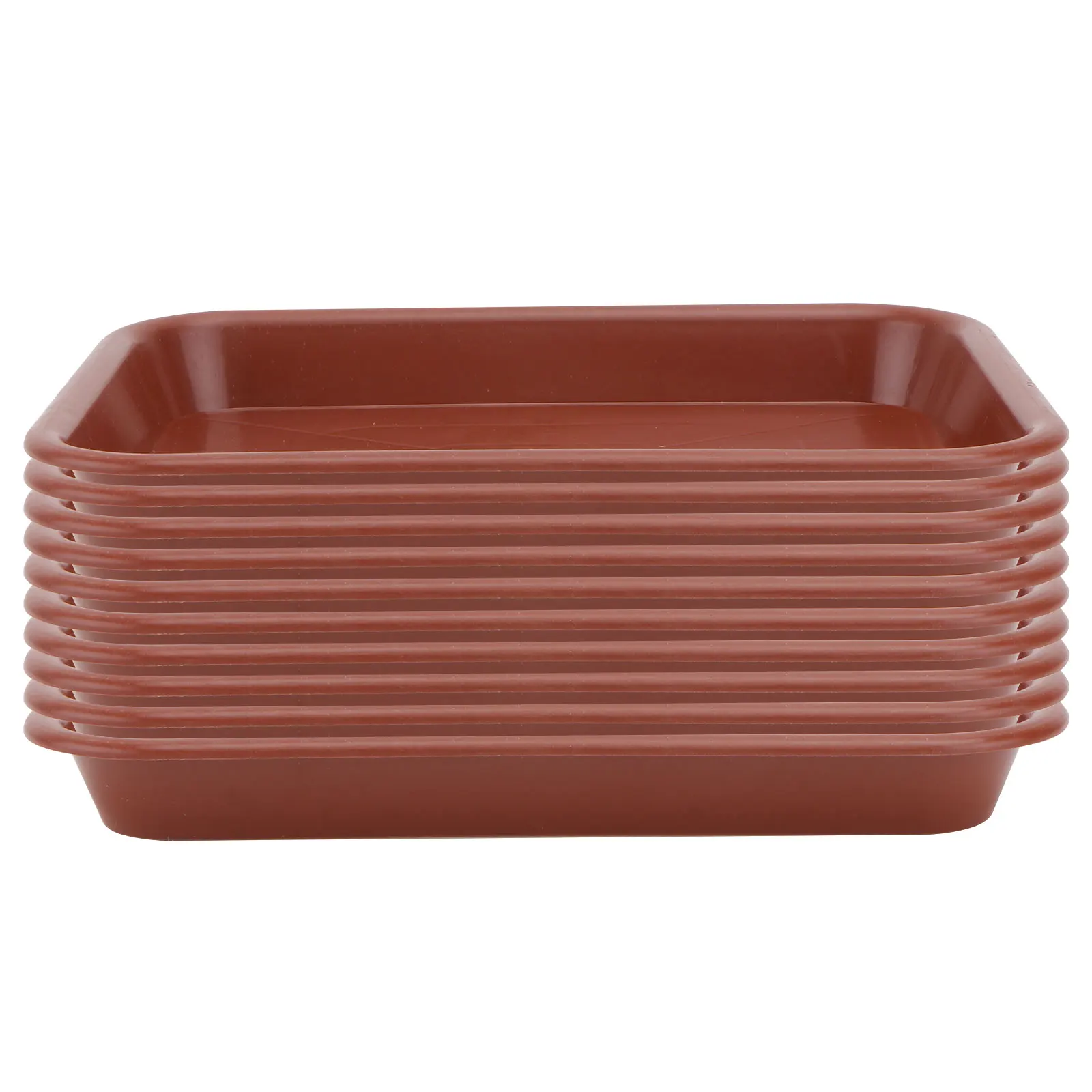 

10 Pcs Rectangular Plant Pot Trays Durable Plastic for Indoor Plants Detachable Saucers Oblong Plates Long Life Practical