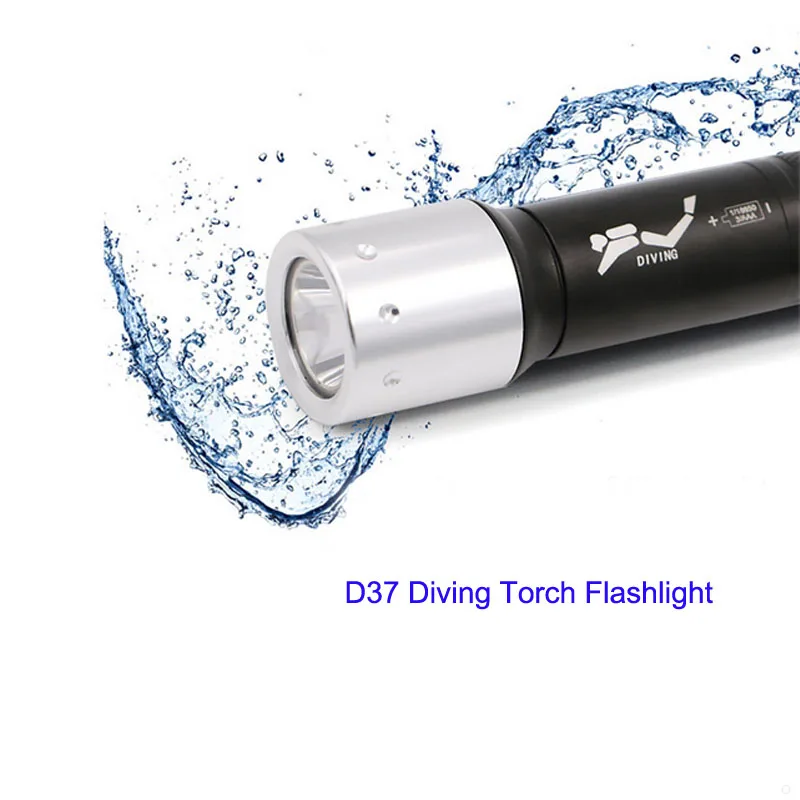 

D37 1200LM Led Diving Flashlight 3 Mode Underwater Waterproof LED Scuba Lamp Dive Flashlight Torch By AAA/18650/26650 Battery