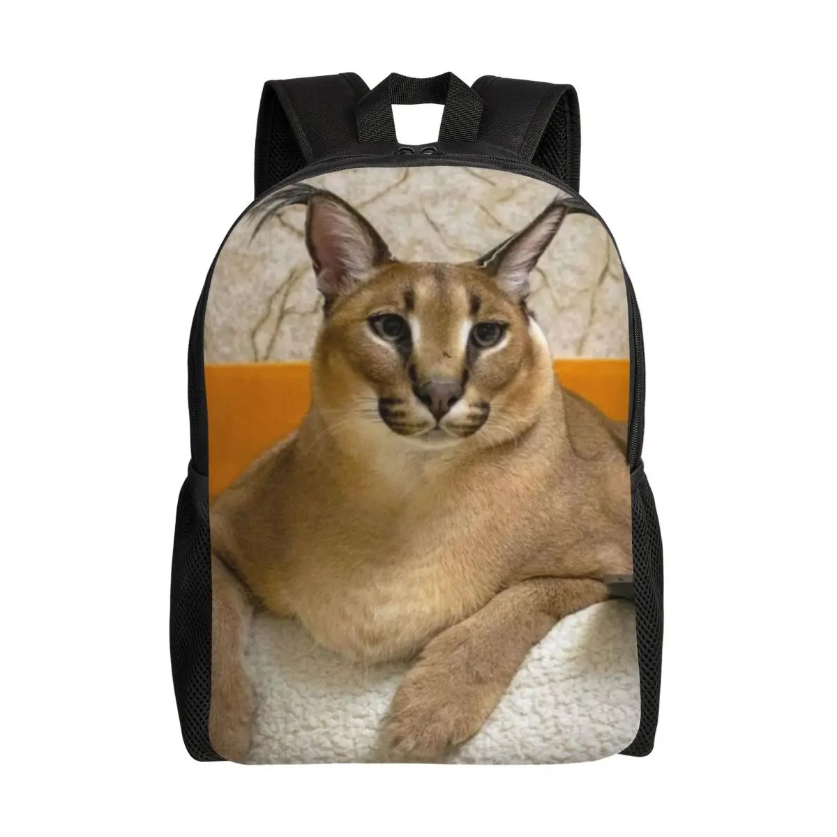 Custom Floppa Cat Funny Meme Backpack for Women Men College School Students Bookbag Fits 15 Inch Laptop Caracal Bags