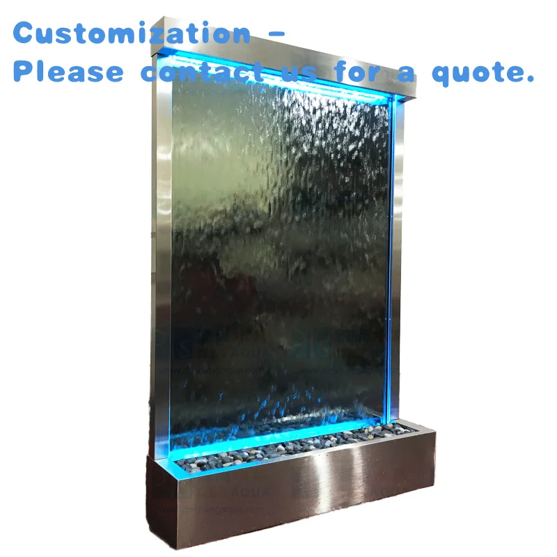 

custom.New Product 72*48 Inches Wide SS Frame Silver Mirror Outdoor Indoor Waterfall Garden Fountains
