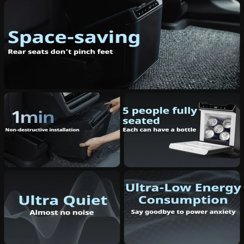 Car Refrigerator for Model Y Rear Seat Portable Semiconductor Freezer 3.6L Energy-saving Mini Fridge Cooling Heating Dual Modes